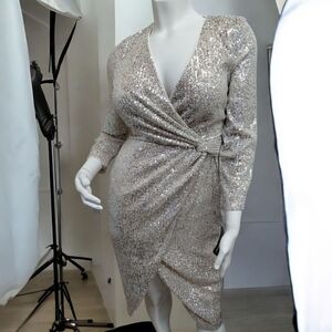 Glamorous Long Sleeve Sequin Dress